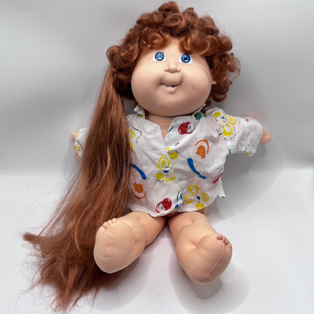 Vintage Cabbage Patch Kids Hair Growing Doll Coleco Auburn Hair Blue Eyes H22